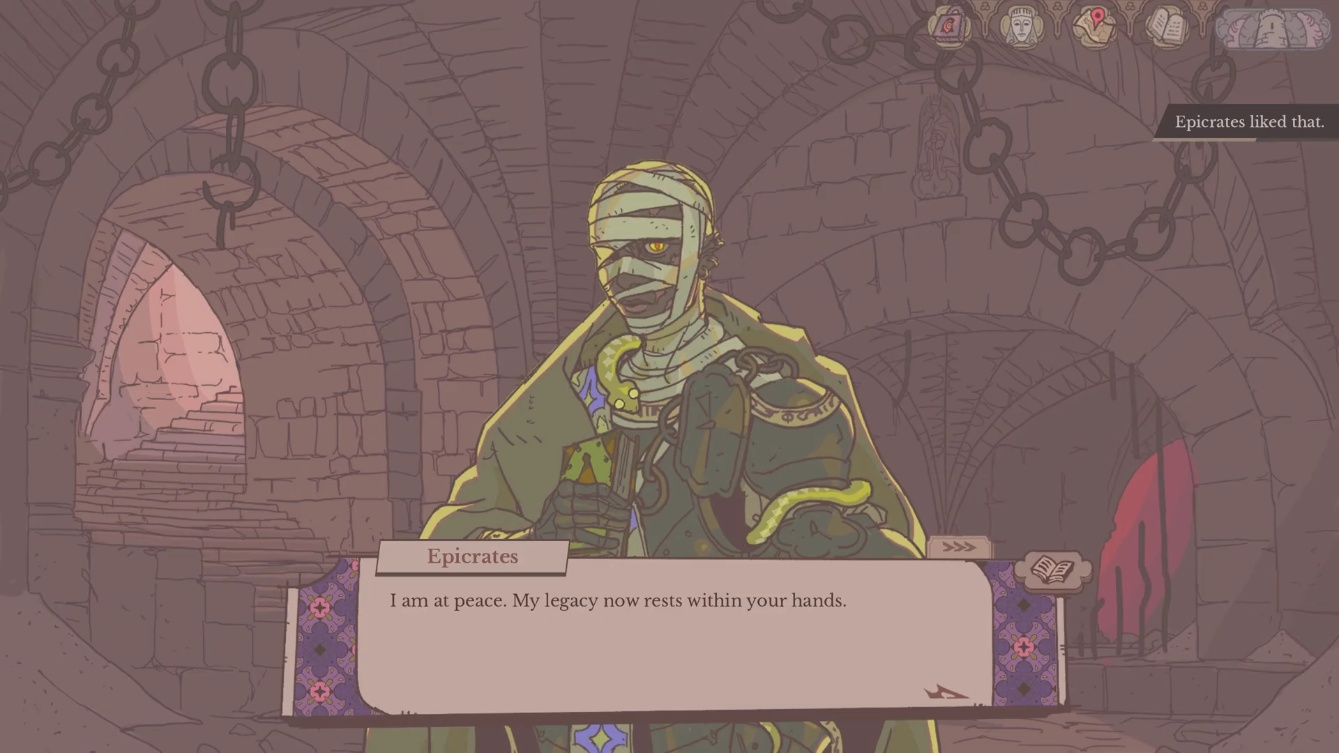 Epicrates in the Crypt with the Epicrates liked that notification at the upper right.