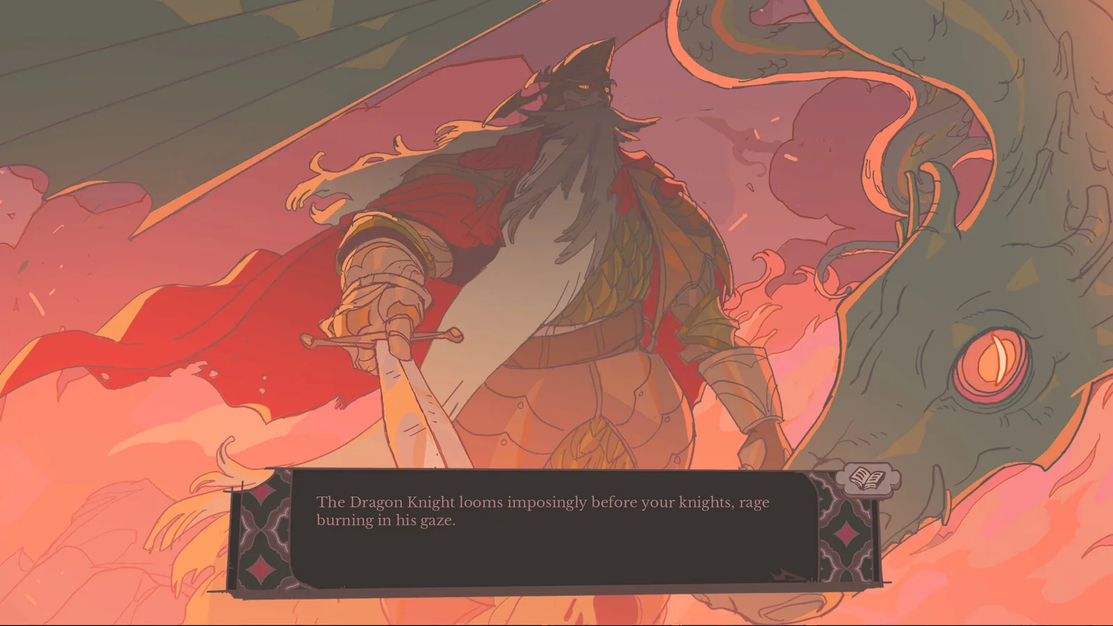 Dragon Knight facing the sovereign during an encounter