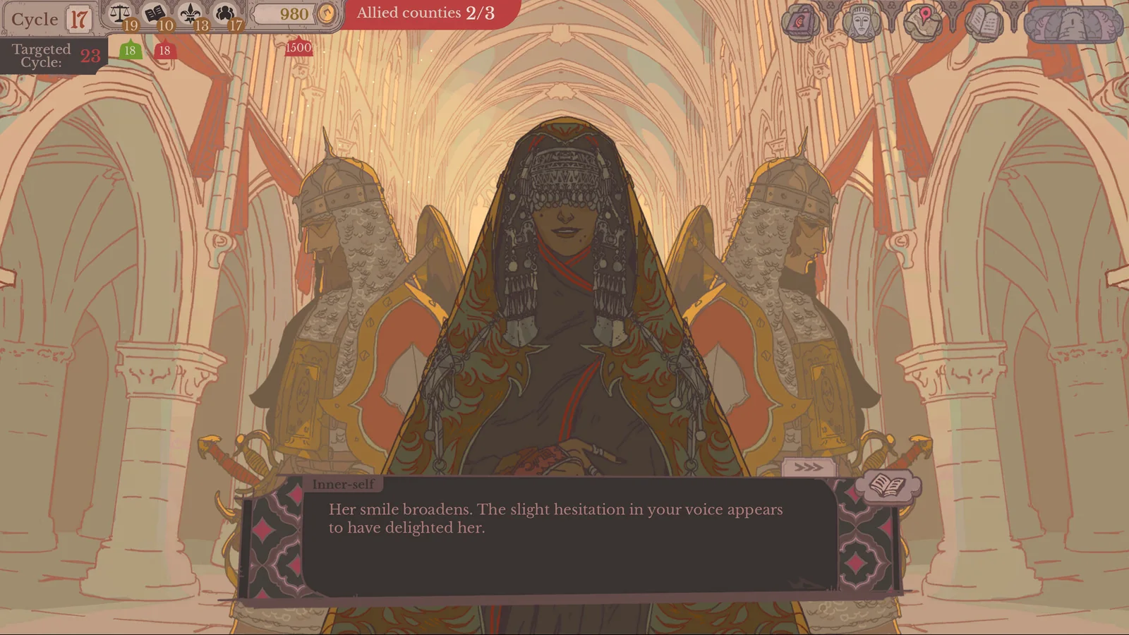Audience screen showing current cycle, current treasury and target treasury